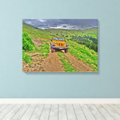 ジープ屋外風光明媚な山のキャンバス キャンバスプリント (インサイチュ (ウッドフロア))