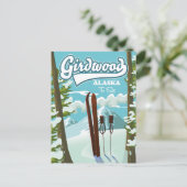 ジールウッドアラスカからスキーをする ポストカード (スタンド正面)