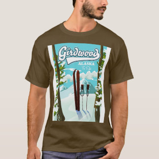 ジールウッドアラスカからスキーをする Tシャツ
