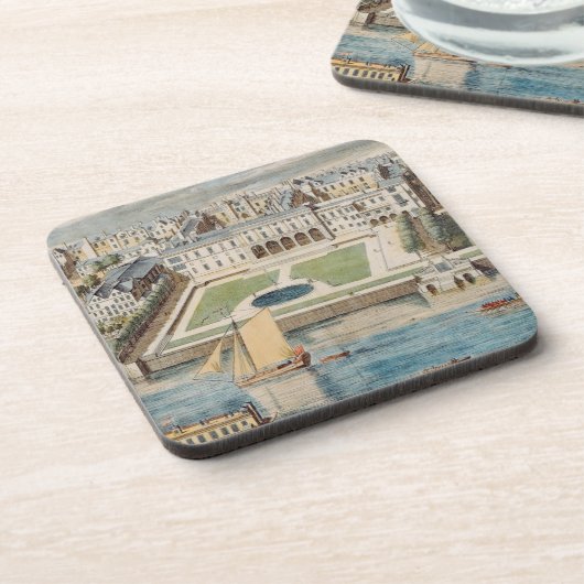 ジーンが刻む繊維のサマセット州の古い家 コースター (左側)