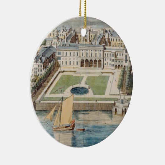 ジーンが刻む繊維のサマセット州の古い家 セラミックオーナメント (右)