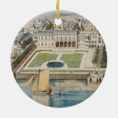 ジーンが刻む繊維のサマセット州の古い家 セラミックオーナメント (裏面)