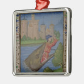 ジーンの聖書からのジョナーそしてクジラ、XXII メタルオーナメント (左)