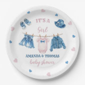 ジーンガールベビーシャワー ペーパープレート (正面)