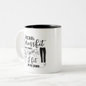 ジーンズおもしろいワードアート ツートーンマグカップ (正面左)