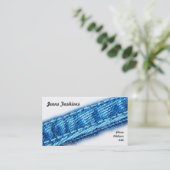 ジーンズおよびデニムの生地のクローズアップ 名刺 (スタンド正面)