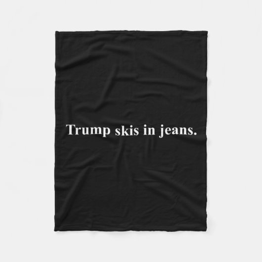ジーンズにスキースキーを入れおもしろいる。&#; Ski Umous Trump フリースブランケット (正面)