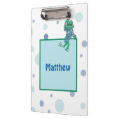 ジーンズのカエル，誕生日,水玉模様 クリップボード (左)