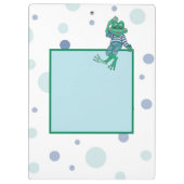 ジーンズのカエル，誕生日,水玉模様 クリップボード (裏面)