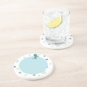 ジーンズのカエル，誕生日,水玉模様 コースター (側面)