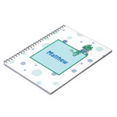 ジーンズのカエル，誕生日,水玉模様 ノートブック (左側)