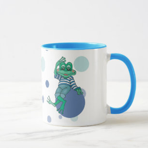 ジーンズのカエル,誕生日,水玉模様 マグカップ