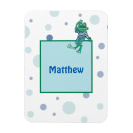 ジーンズのカエル，誕生日,水玉模様 マグネット