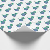 ジーンズのカエル,誕生日,水玉模様 ラッピングペーパー (角)