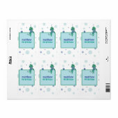 ジーンズのカエル，誕生日,水玉模様 ラベル (フルシート)