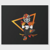 ジーンズのスニーカーとスケートボアでスキーターライオン ラッピングペーパー (フラット)