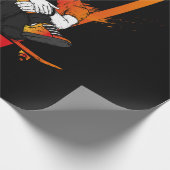 ジーンズのスニーカーとスケートボアでスキーターライオン ラッピングペーパー (角)