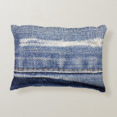 ジーンズのテクスチャ背景。 アクセントクッション (裏面)