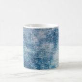 ジーンズのデニムテクスチャ コーヒーマグカップ (中央)