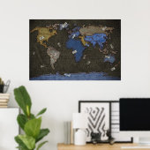 ジーンズの世界地図 ポスター (ホームオフィス)
