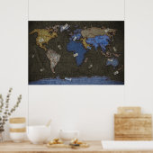 ジーンズの世界地図 ポスター (キッチン)