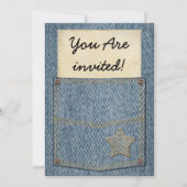 ジーンズの小型のパーティの招待状 招待状 (正面)