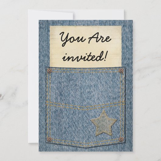 ジーンズの小型のパーティの招待状 招待状 (正面)