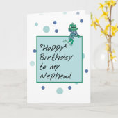 ジーンズの甥のカエル,誕生日,水玉模様 カード (黄色い花)