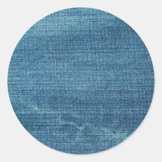 ジーンズの背景（青） ラウンドシール (正面)