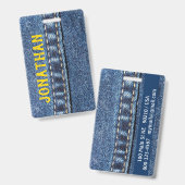 ジーンズの荷物タグ/バッジ バッジ (正面＆裏面)