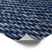 ジーンズの質感、背スタイリッシュ景。 ポスター (角)