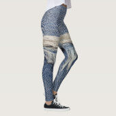 ジーンズの質感、背スタイリッシュ景。 レギンス (右)