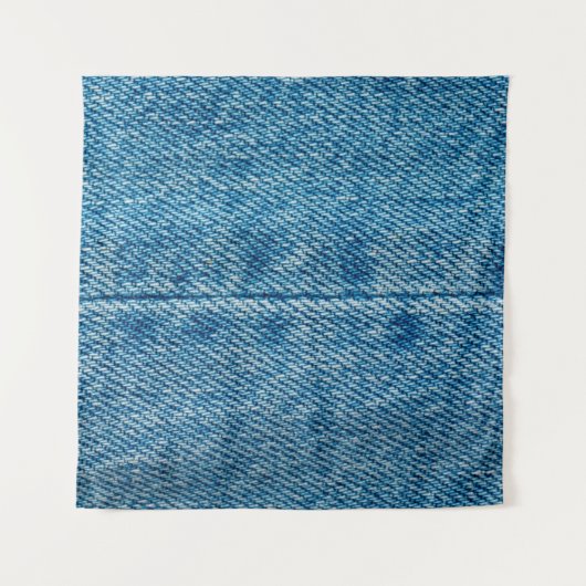 ジーンズは背景をクローズアップ。デニムステッチ。青F タペストリー (正面)