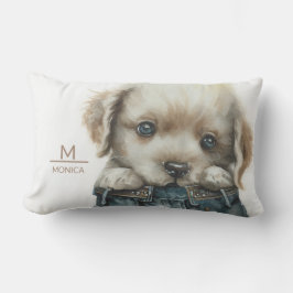 ジーンズアートモノグラム装飾用クッション ランバークッション