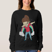 ジーンズカジュアルブラウンヘアキュートマザーズデザインモ スウェットシャツ (正面)