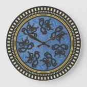 ジーンズカラーヨガマンダラ ラージ壁時計 (正面)