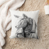 ジーンズジャケットの羊（雪） クッション (ブランケット)