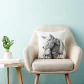 ジーンズジャケットの羊（雪） クッション (椅子)