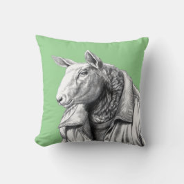 ジーンズジャケットの羊(Moegi) クッション