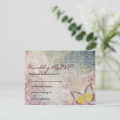 ジーンズバラ&蝶バルミツワー返信カード 出欠カード (スタンド正面)