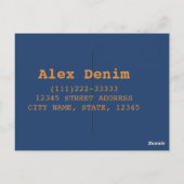 ジーンズヴィンテージファッションデザインとシームヒア ポストカード (裏面)