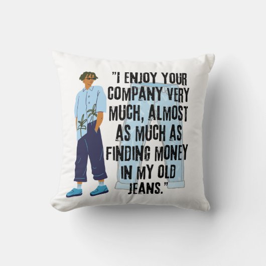 ジーンズ引用文 クッション (正面)