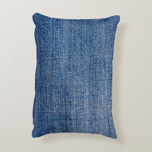 ジーンズ生地デニム構造青 アクセントクッション (裏面(縦))