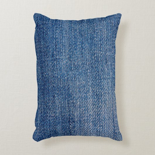 ジーンズ生地デニム構造青 アクセントクッション (正面(垂直))
