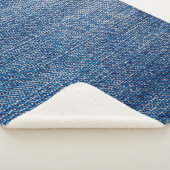 ジーンズ生地デニム構造青 シェルパブランケット (3/4)