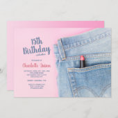 ジーンズ・フォーエバー誕生日パーティー 招待状 (正面/裏面)