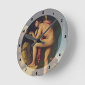 ジーンドミニックIngres-オイディプスおよびスフィンクス ラウンド壁時計 (傾斜)