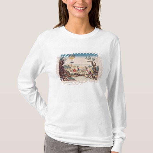 ジーンピエールBlanchardの熱気球 Tシャツ (正面)