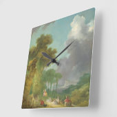 ジーンホノーアフラゴナードによるスウィング スクエア壁時計 (傾斜)