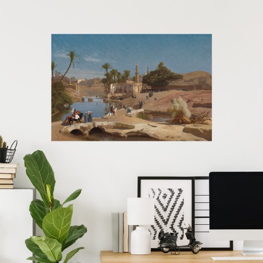 ジーンレオンジェロームによるメディネエルファヨームの眺め ポスター (ホームオフィス)